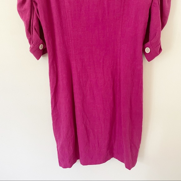Ellie Mae Studios Fayette dress in magenta with puffy sleeves , size 4 - Picture 9 of 12